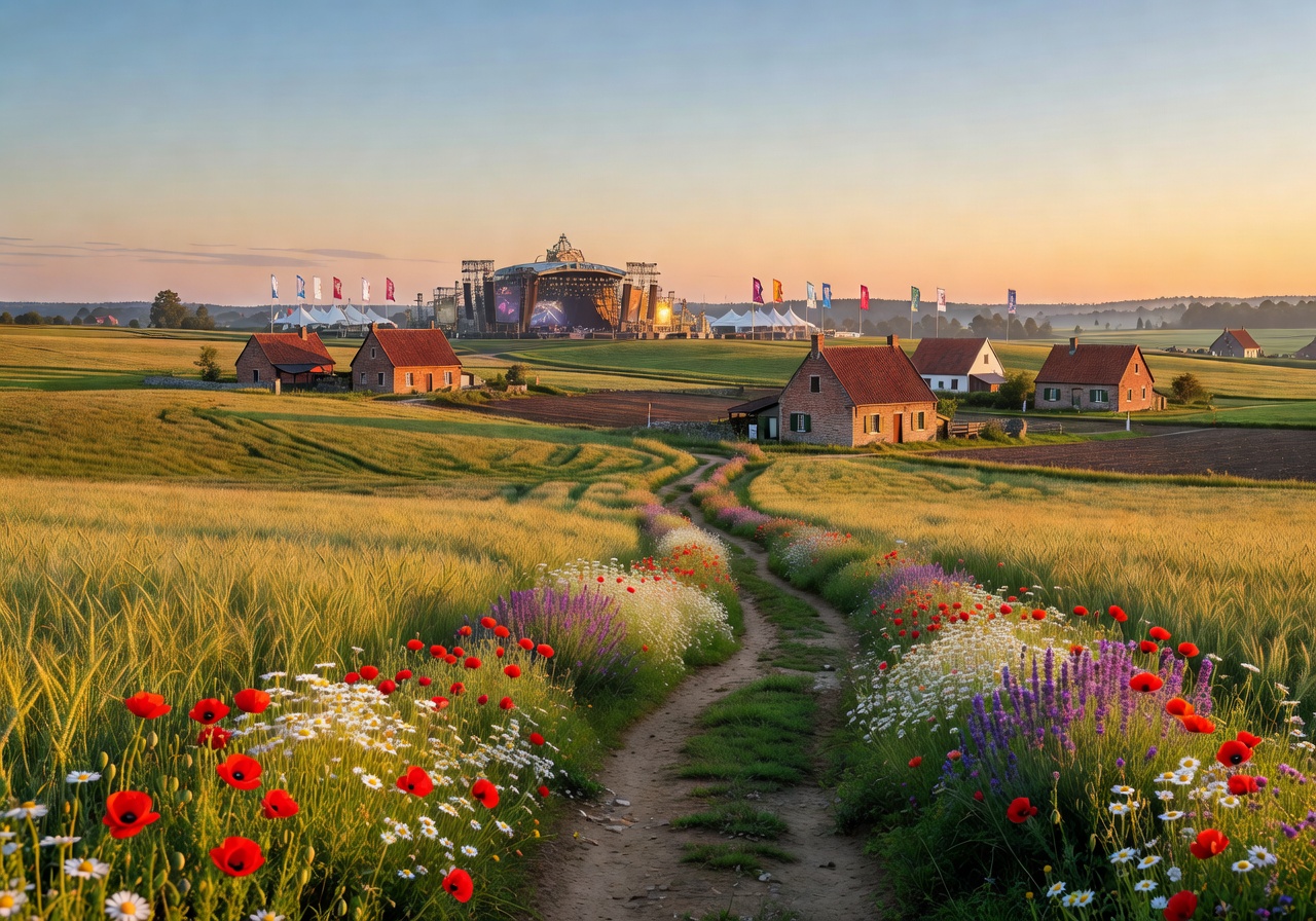 Boom Belgium countryside landscape near the Tomorrowland festival grounds